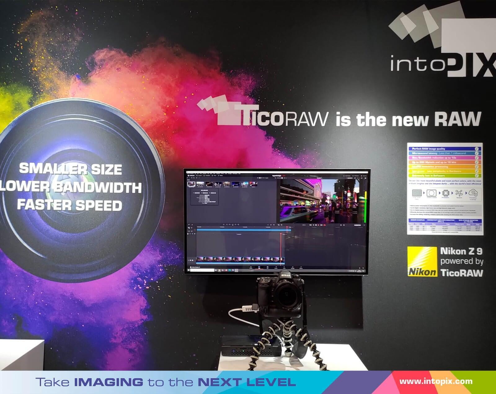 NAB 22 : IntoPIX montre TicoRAW permettant la capture 8Kp60 sur le Nikon Z9 et TicoXS permettant l'AV-over- 8KIP sous 1 Gbp/s